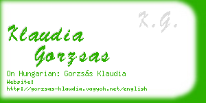 klaudia gorzsas business card