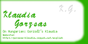 klaudia gorzsas business card